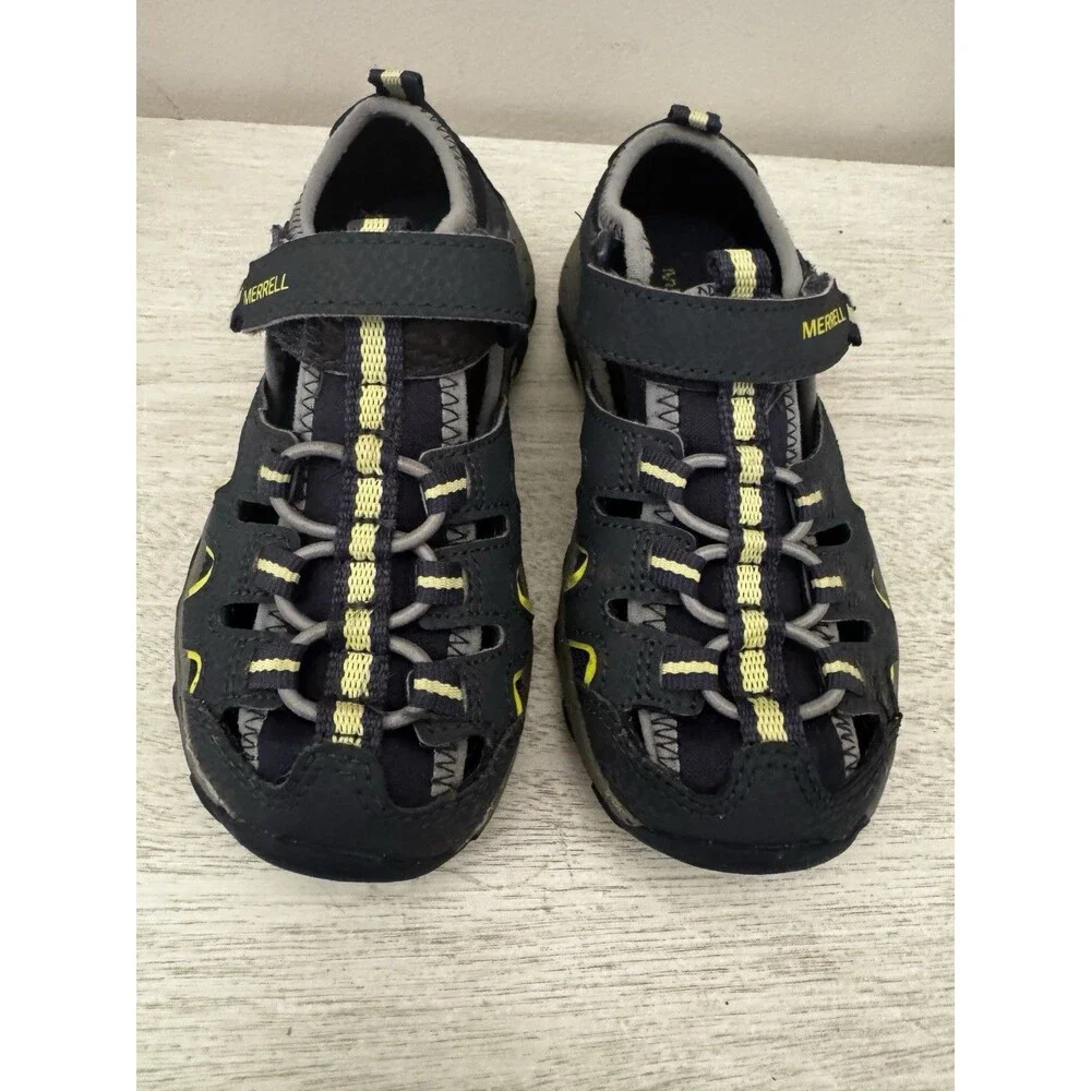 Merrell Kids Hydro Water Sandals Navy/Lime Green Size 11 M Outdoor Hiking Shoes
